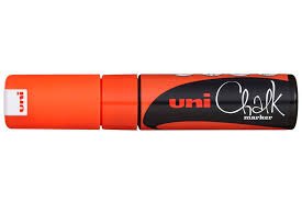 Marcador Uni Chalk Mm Punta Gruesa Naranja Neon Rufipacks