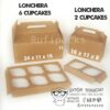LONCHERITA 2 CUPCAKES KRAFT/BLANCO