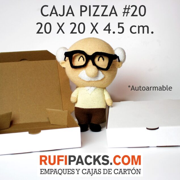 PIZZA 20 x 20 x 4.5 cms. KRAFT O BLANCO