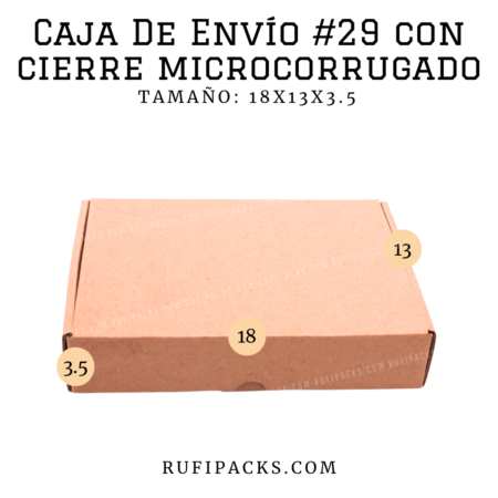 CAJA DE ENVIO #29 CON CIERRE 18x13x3.5 cms.