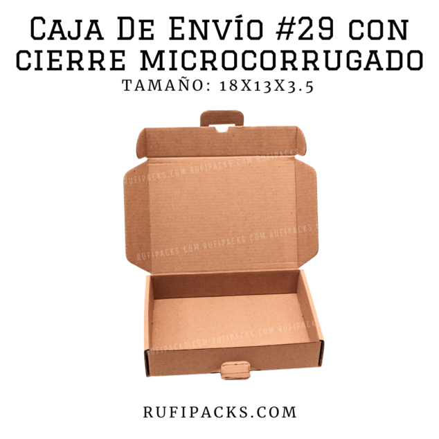 CAJA DE ENVIO #29 CON CIERRE 18x13x3.5 cms.