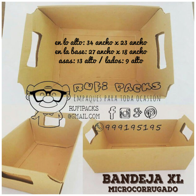 BANDEJA XL MICROCORRUGADO