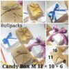 CANDY BOX M 11 x 10 x 6 cms. KRAFT / BLANCO