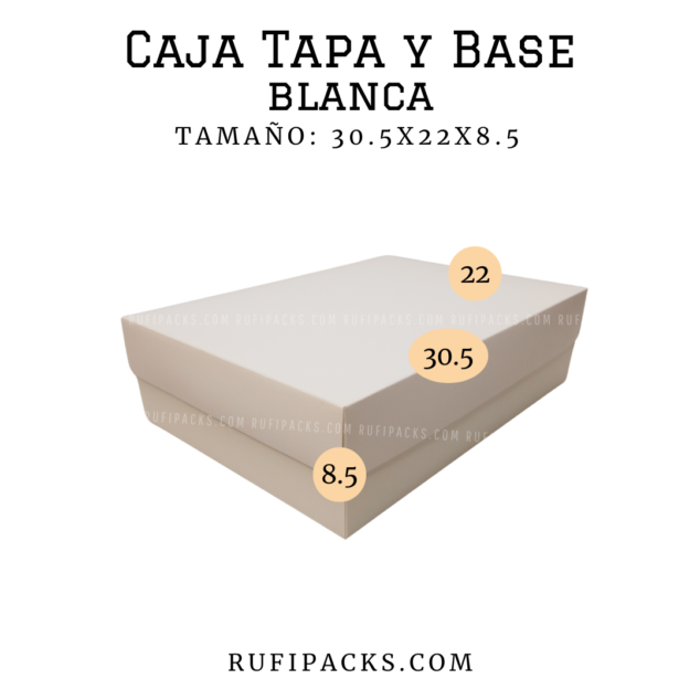 CAJA TAPA Y BASE 30.5X22X8.5 BLANCA