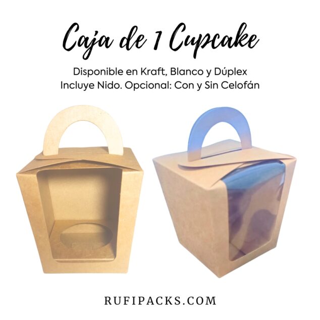 CAJA 1 CUPCAKE INC. SEPARADOR/NIDO C/VENTANA C/CELOFAN