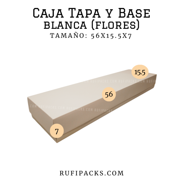 CAJA TAPA Y BASE 56X15.5X7 BLANCA (FLORES)