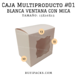 Caja multiproducto #01 con mica, dimensiones 13 x 10 x 13 cm.