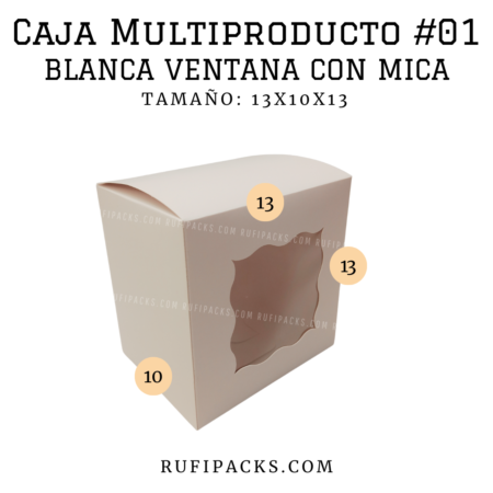 CAJA MULTIPRODUCTO #01 BLANCA VENTANA CON MICA