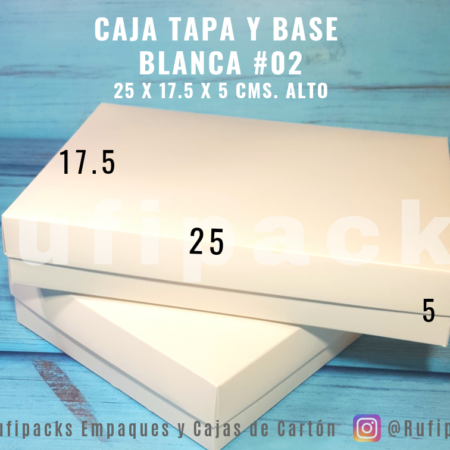 CAJA BLANCA TAPA Y BASE 30.5x22x8.5 CON VENTANA/MICA