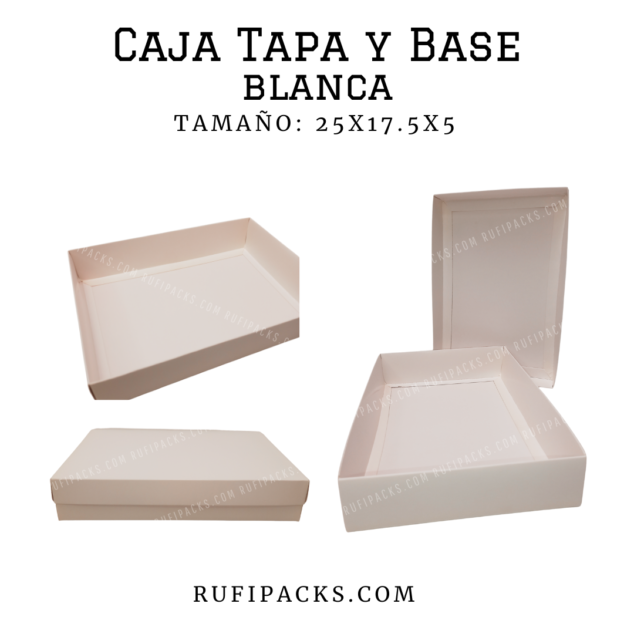 CAJA TAPA Y BASE 25X17.5X5 BLANCA