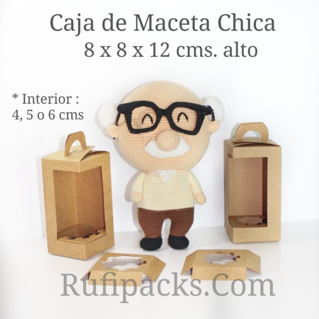 CAJA PARA MACETA CHICA (7 x 7 x 12 cms. alto)