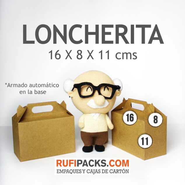 LONCHERITA 16 x 8 x 11 KRAFT/BLANCO