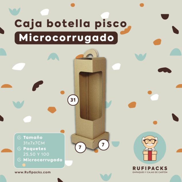 CAJA BOTELLA DELGADA PISCO