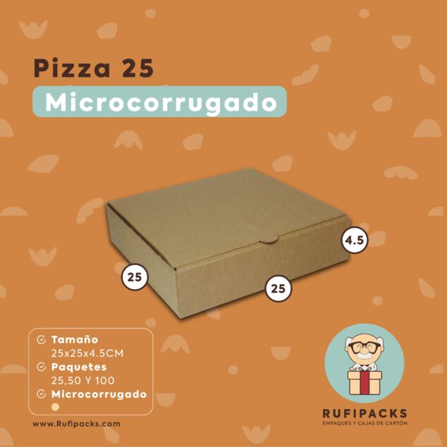 PIZZA 25 X 25 X 4.5 CMS.