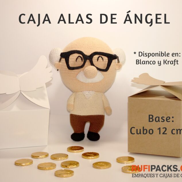 CAJA ALAS DE ÁNGEL BASE CUBO 12 cms.