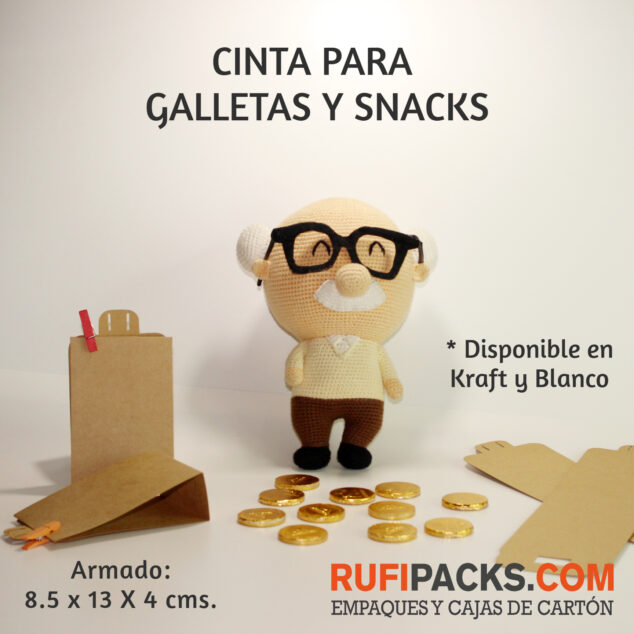 CINTA DE CARTON PARA GALLETAS Y SNACKS KRAFT/BLANCO