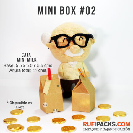 MINI BOX #2 CAJA MINI MILK BASE cubo 5.5 (base) KRAFT