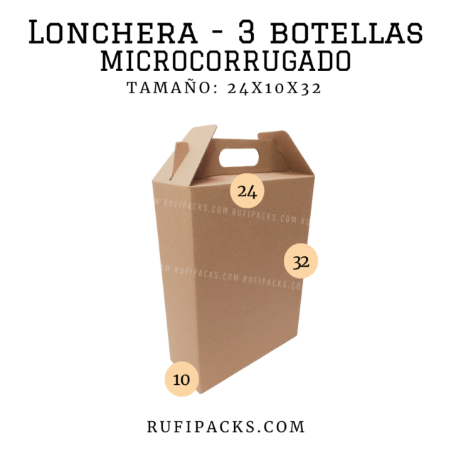LONCHERA - 3 BOTELLAS 32X24X10 MICROCORRUGADO