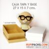 CAJA TAPA Y BASE 27X15X7 CMS. KRAFT O BLANCO