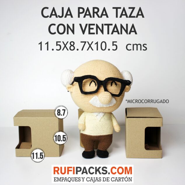 CAJA PARA TAZA CON VENTANA MICROCORRUGADO