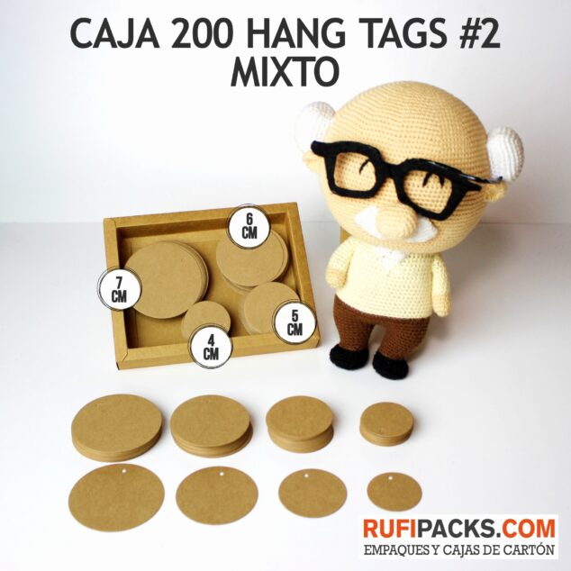 1 CAJA X 200 HANG TAGS MIXTO #2 CIRCULAR