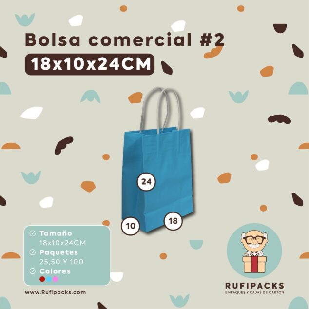 BOLSA COMERCIAL #2 18x10x24ALTO CELESTE