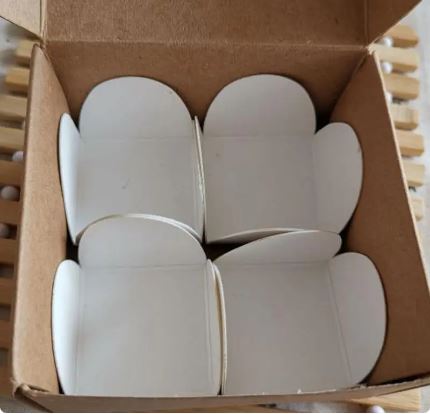 PIROTINES PARA BOCADITOS 3.5X3.5X2.5 CMS. BLANCO