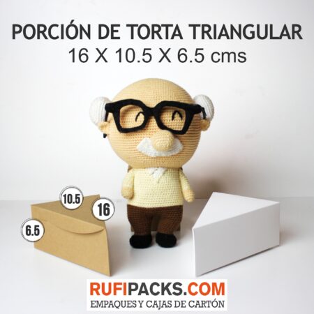 PORCIÓN DE TORTA TRIANGULAR 16X10.5x6.5 cms. KRAFT O BLANCO