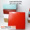 CAJA 22.5X22.5X 8 CMS. AQUA/ROJO