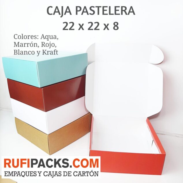 CAJA 22.5X22.5X 8 CMS. KRAFT Y BLANCO
