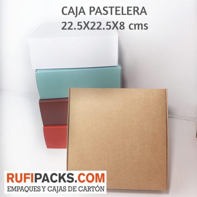CAJA 22.5X22.5X 8 CMS. KRAFT Y BLANCO