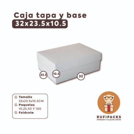 CAJA TAPA Y BASE 32X23.5X10.5 BLANCA