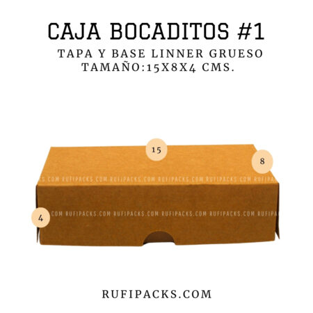 CAJA BOCADITOS #1 15X8X4 TAPA Y BASE