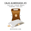 CAJA ALMOHADA #3 CON ASA 14x9.5x3 KRAFT Y BLANCO