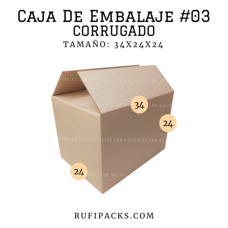CAJA DE EMBALAJE #03 34X24X24 CORRUGADO