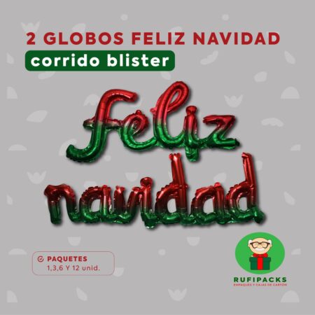 GLOBO FELIZ NAVIDAD CORRIDO BLISTER