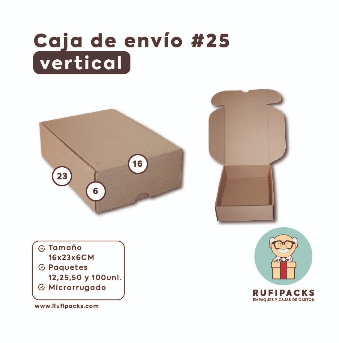 Paquete de 50 cajas de envío pequeñas 6x4x1.6 Caja Peru