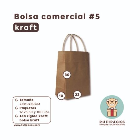 BOLSA COMERCIAL #5 22x10x30ALTO KRAFT
