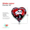 Globo Metalizado Amor Panda 18"