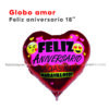 Globo Metalizado Amor Feliz Aniversario 18"