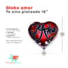 Globo Metalizado Amor Te Amo Plateado 18"