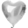 GLOBO CORAZON METALIZADO PLATEADO 18" O 45 CMS.