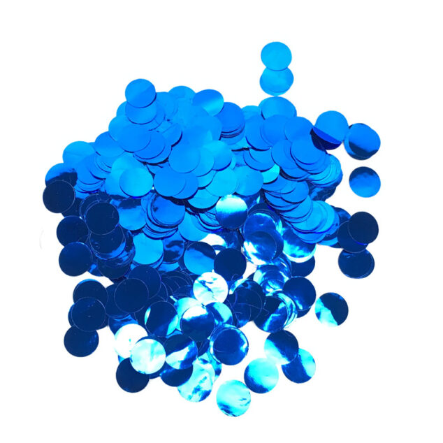 CONFETTI METALICO REDONDO 1.5 CMS AZUL CIELO - BOLSA X 20 GRS.