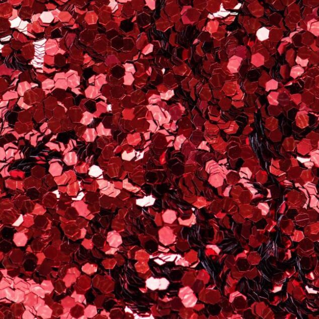 CONFETTI BRILLO METALICO HEXAGONAL 3MM ROJO - BOLSA X 20 GRS.