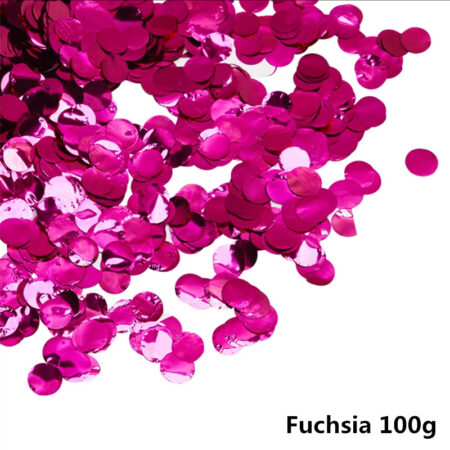 CONFETTI METALICO REDONDO 1.5 CMS FUCSIA - BOLSA X 20 GRS.