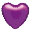 GLOBO CORAZON METALIZADO VIOLETA 18" O 45 CMS.