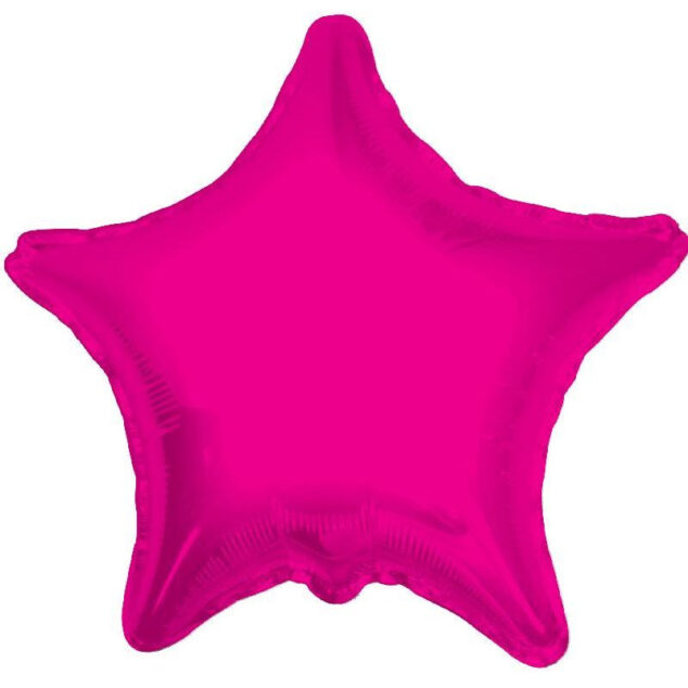 GLOBO ESTRELLA METALIZADO FUCSIA 18" O 45 CMS.
