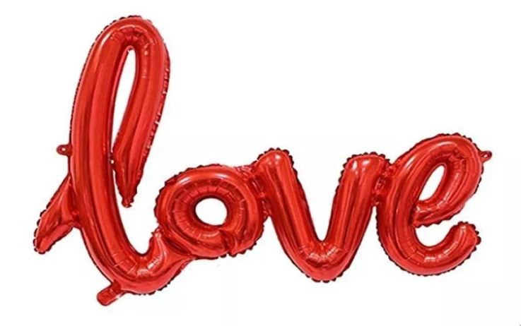 GLOBO LOVE LETRA CORRIDA ROJO