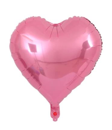 GLOBO CORAZON METALIZADO ROSADO 18" O 45 CMS.
