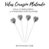 VELA CORAZON PLATEADO CROMADO X4U